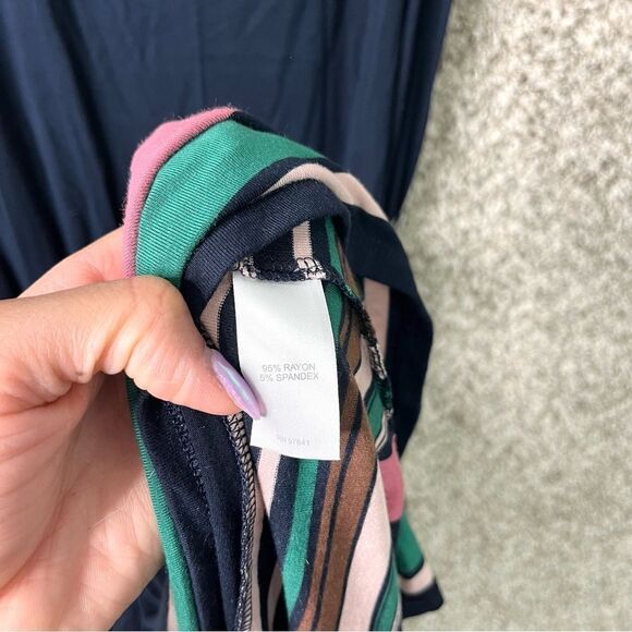 J. Jill Dress Women’s Small Navy Blue Sleeveless Waist Tie Maxi - Picture 5 of 6